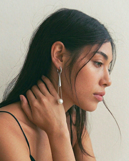 Pendientes perla moon tears.