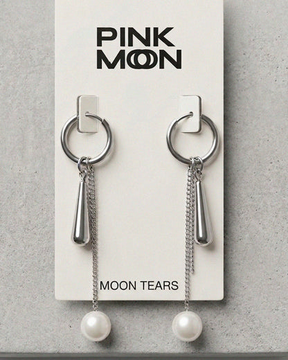 Pendientes perla moon tears.