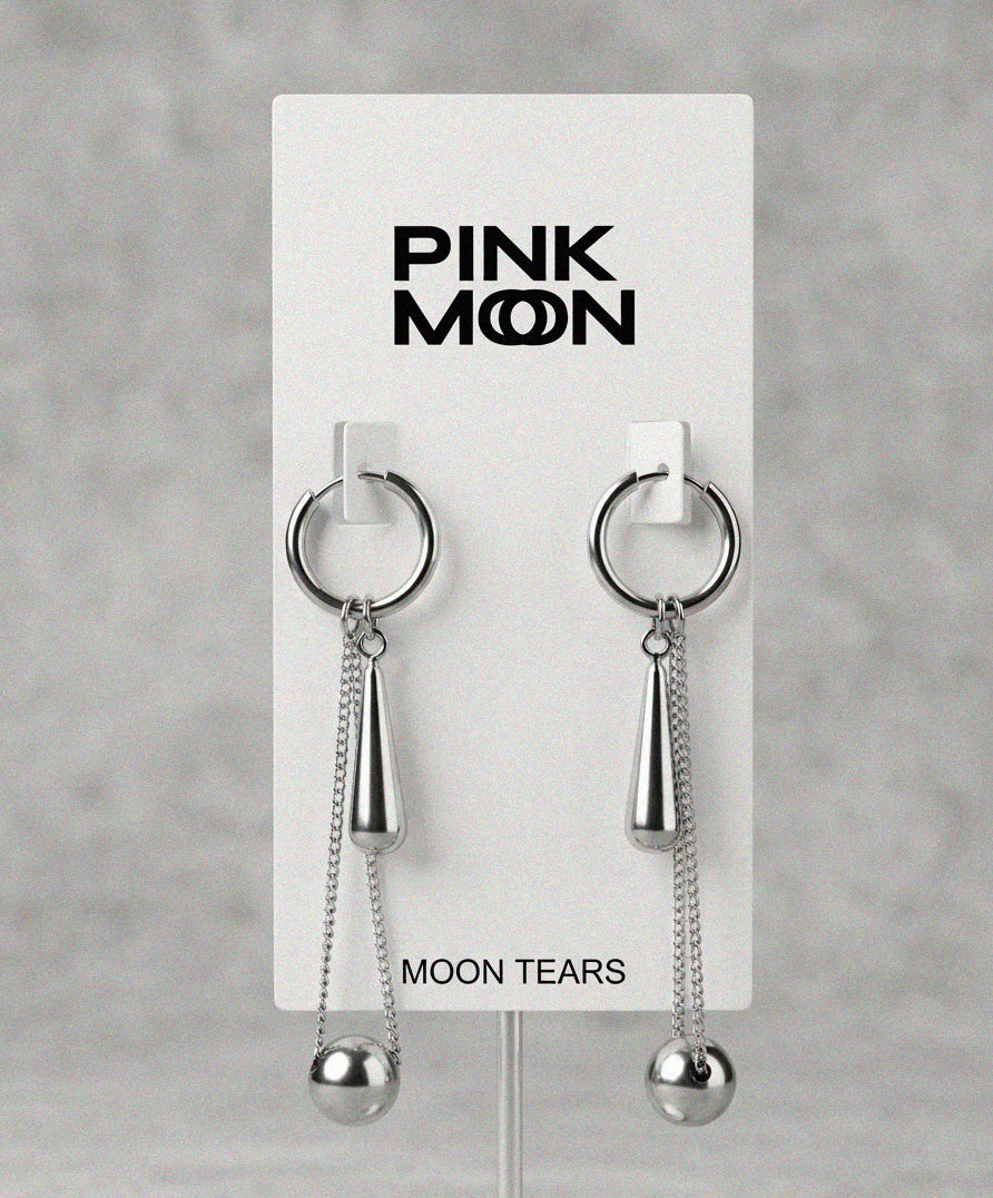 Pendientes hematita moon tears